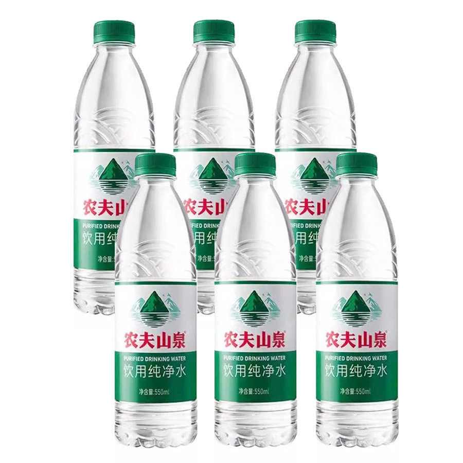 农夫山泉纯净水 550ml*6瓶 塑膜装新老包装红瓶绿瓶随机发货