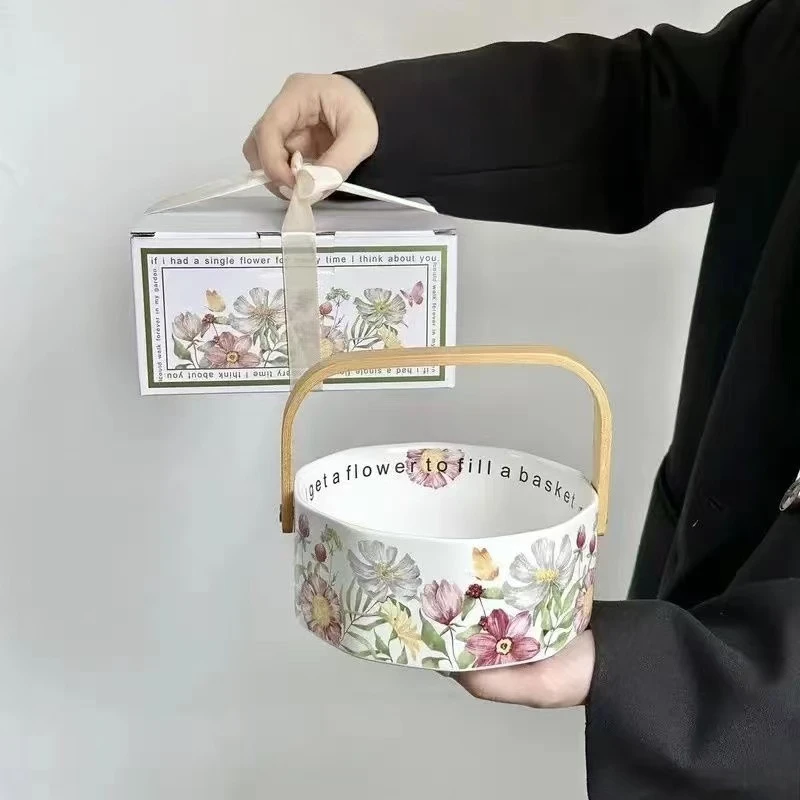 水果盘客厅茶几家用果篮陶瓷餐具零食摆放干果乔迁礼品