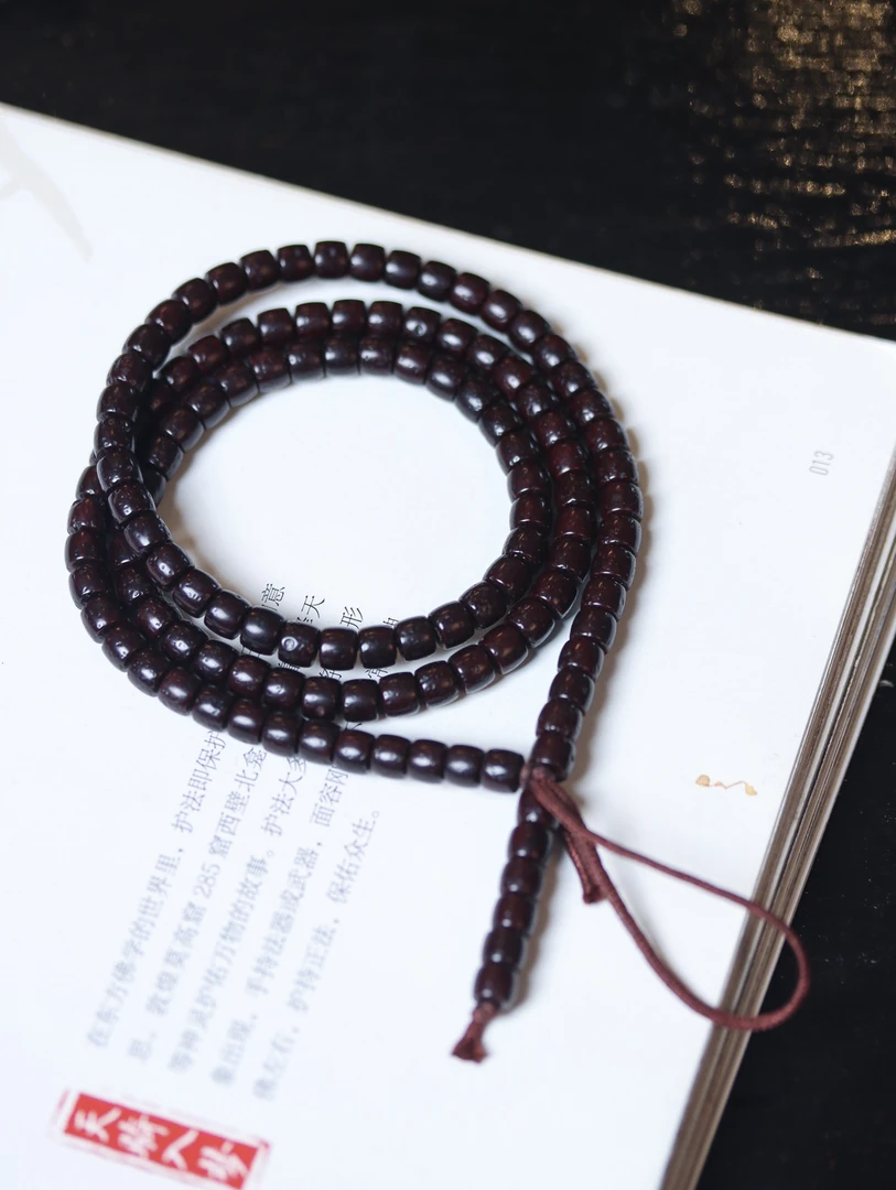 正宗新款星月菩提籽朱砂供藏红色精工直切筒高油高密盘玩手串念珠