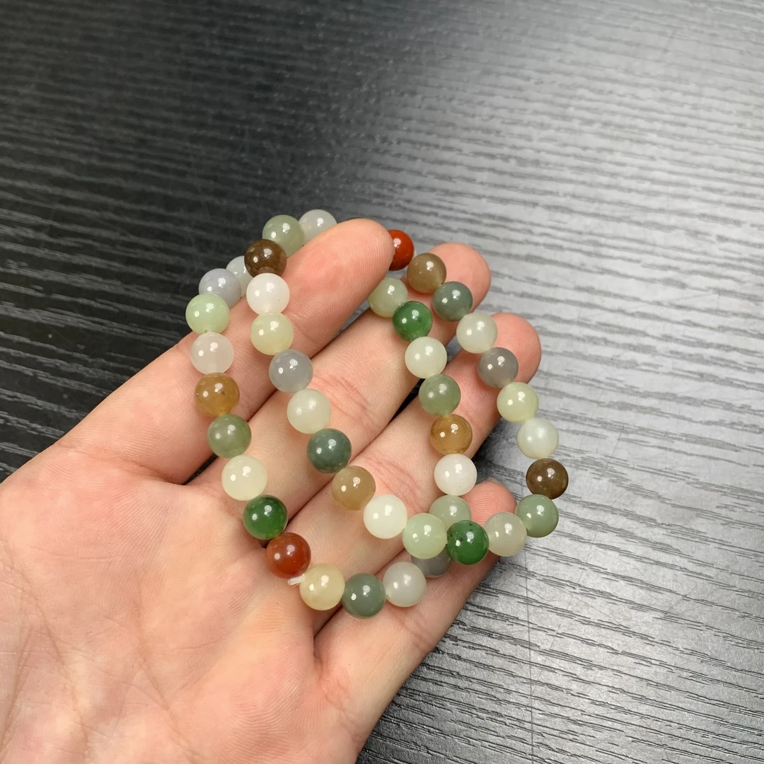 天然和田玉卡8mm手串时尚百搭糖果色精美多宝女士手串拍一发一