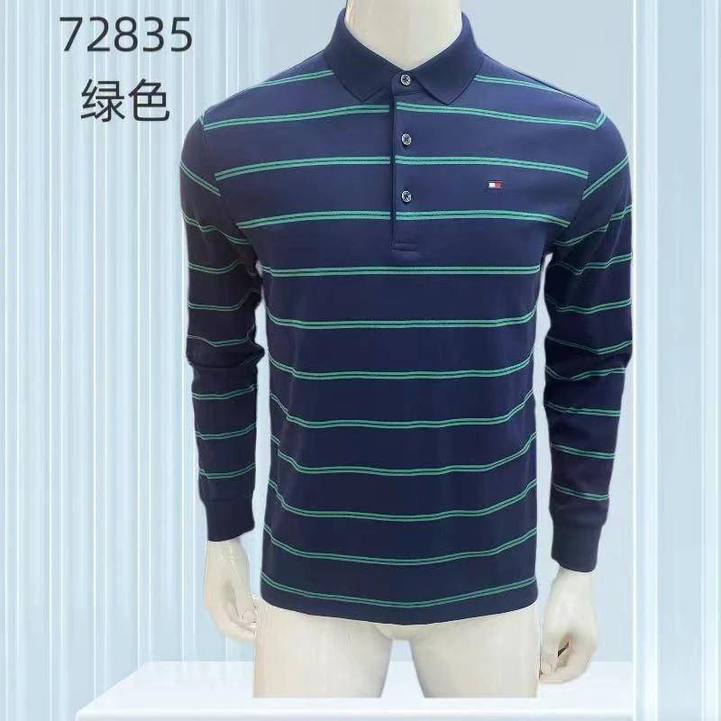 72835款条纹全棉休闲定位百搭时尚透气吸湿美式Polo衫纯棉