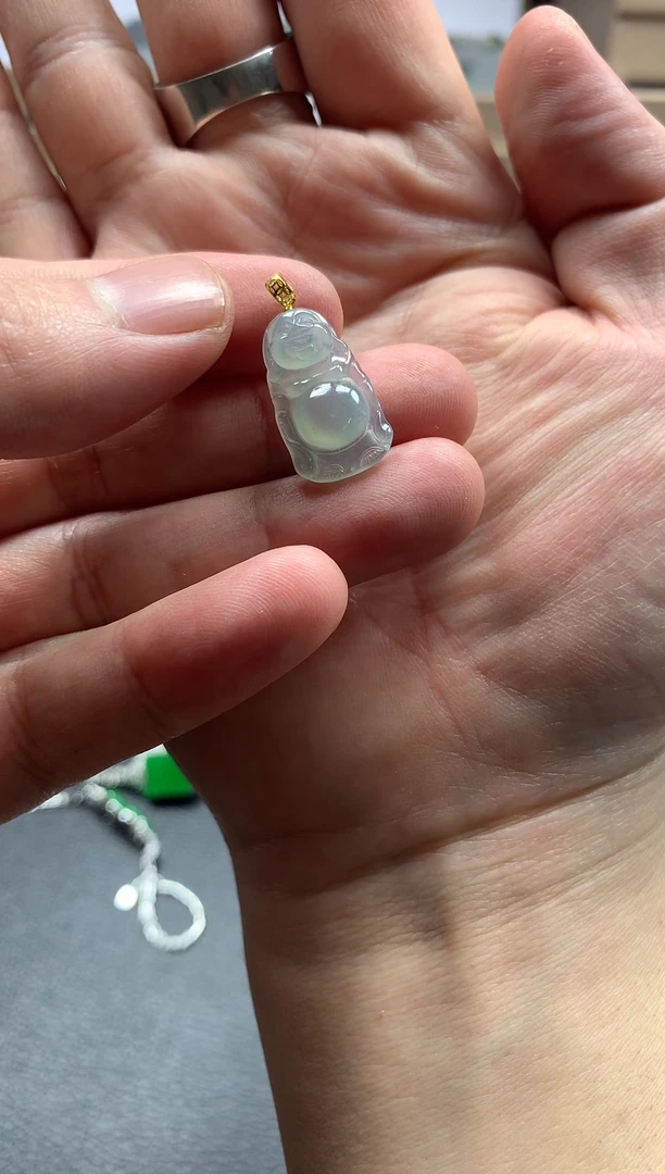 【闪购商品】定制翡翠18K金镶嵌佛公/多样性发其一