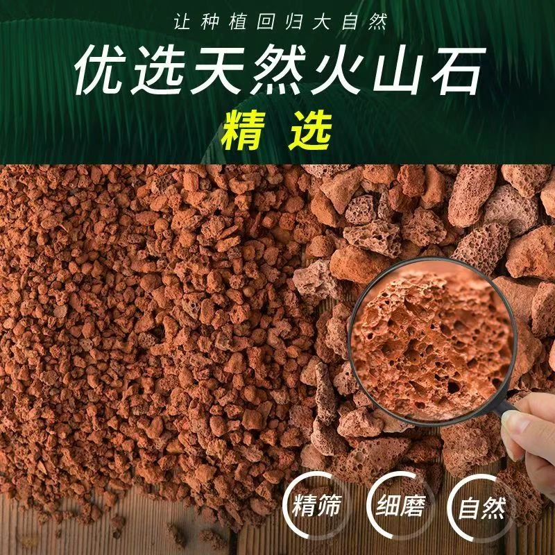 【买5斤送5斤】多肉兰花鱼缸专用火山石颗粒养花铺面鱼缸低砂垫底