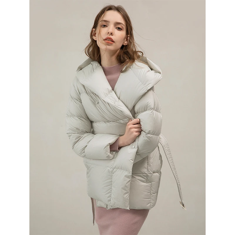 Mix Selection｜极光 羽绒服女显瘦连帽纯色宽松保暖外套GAW22W084