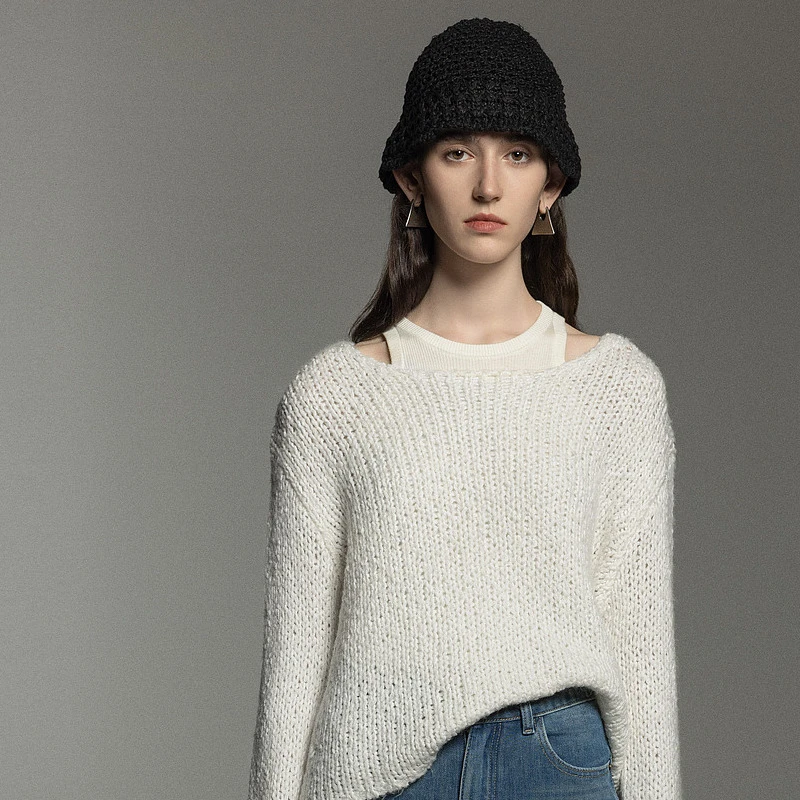 Mix Selection｜象牙塔 设计感长袖毛衣冬宽松显瘦上衣MSGCIY0882