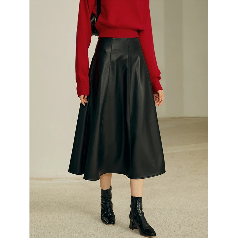 Mix Selection | 序章NO.5 新款百搭a字女法式高腰皮裙MSDHQ0707