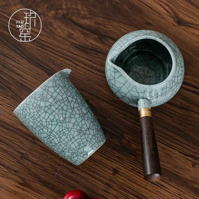 传世哥窑公道杯茶漏家用陶瓷开片分茶器茶海大号功夫单人茶具配件