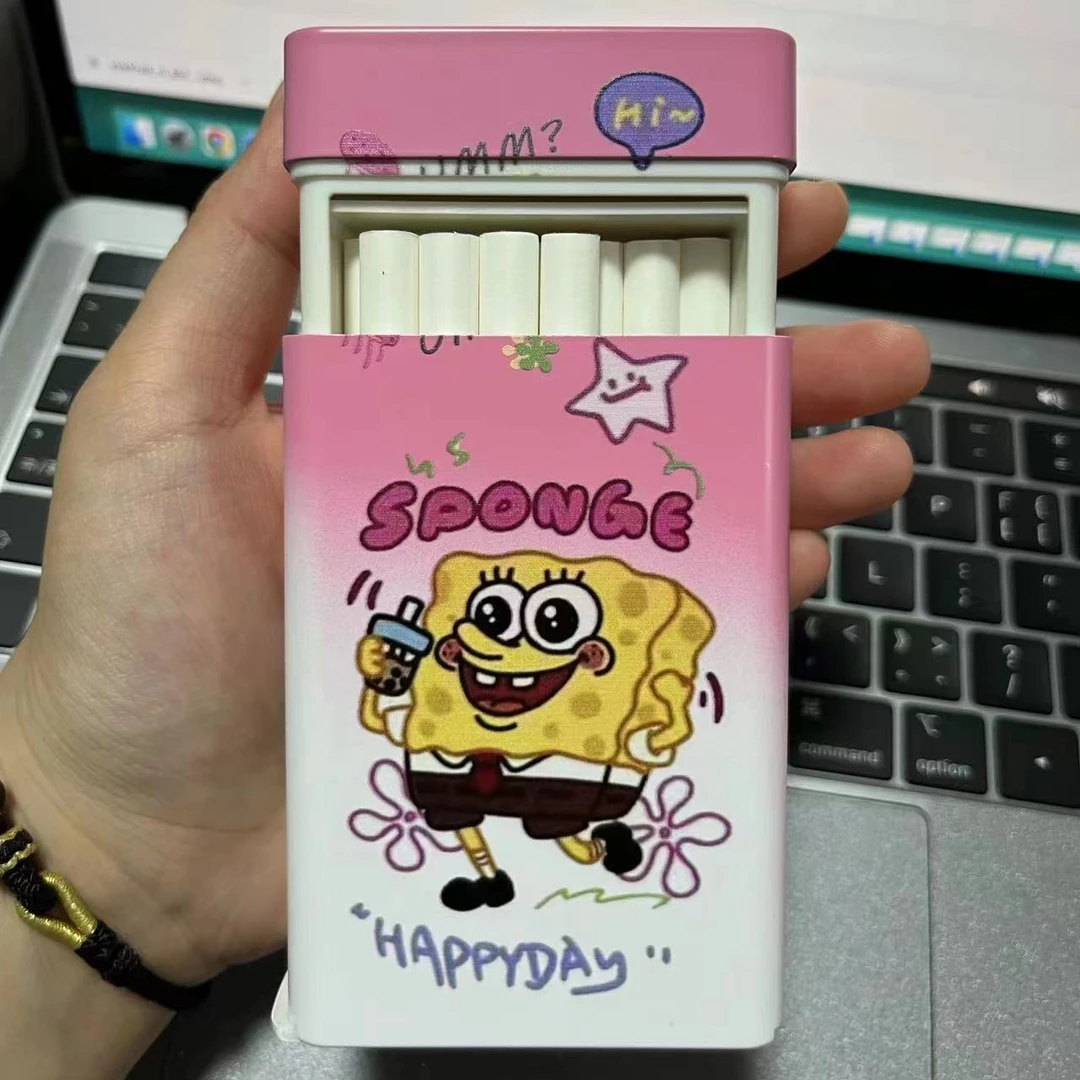 炫酷高颜值usb充电式科技感个性创意渐变色烟盒可爱卡通图案