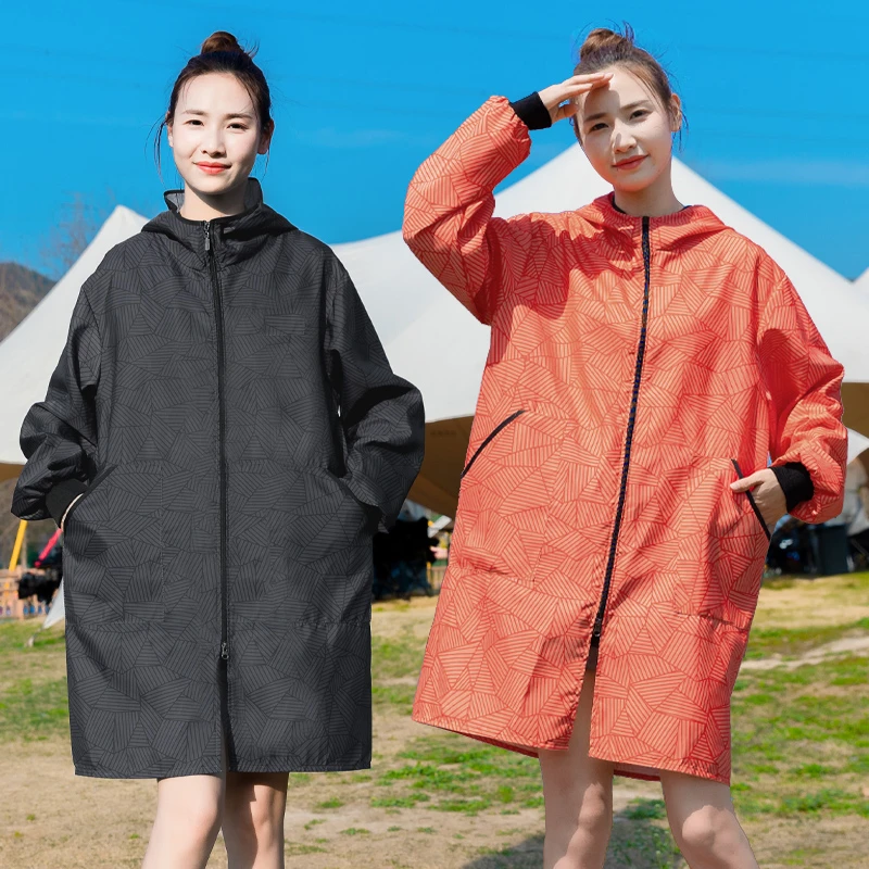 厨房家用防水防油时尚简约韩版春秋款长袖罩衣可外穿式连帽工作服