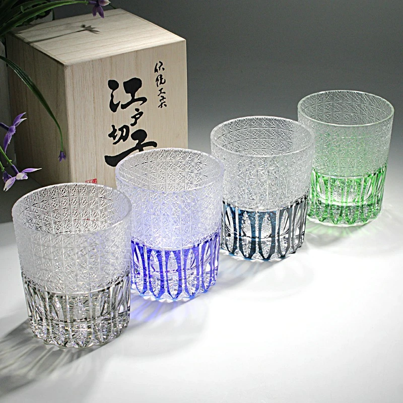 日式洋酒杯威士忌酒杯日本江户切子水晶玻璃杯酒杯家用装饰礼品
