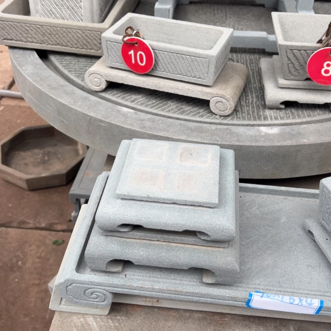 红陶石头花盆青石花盆