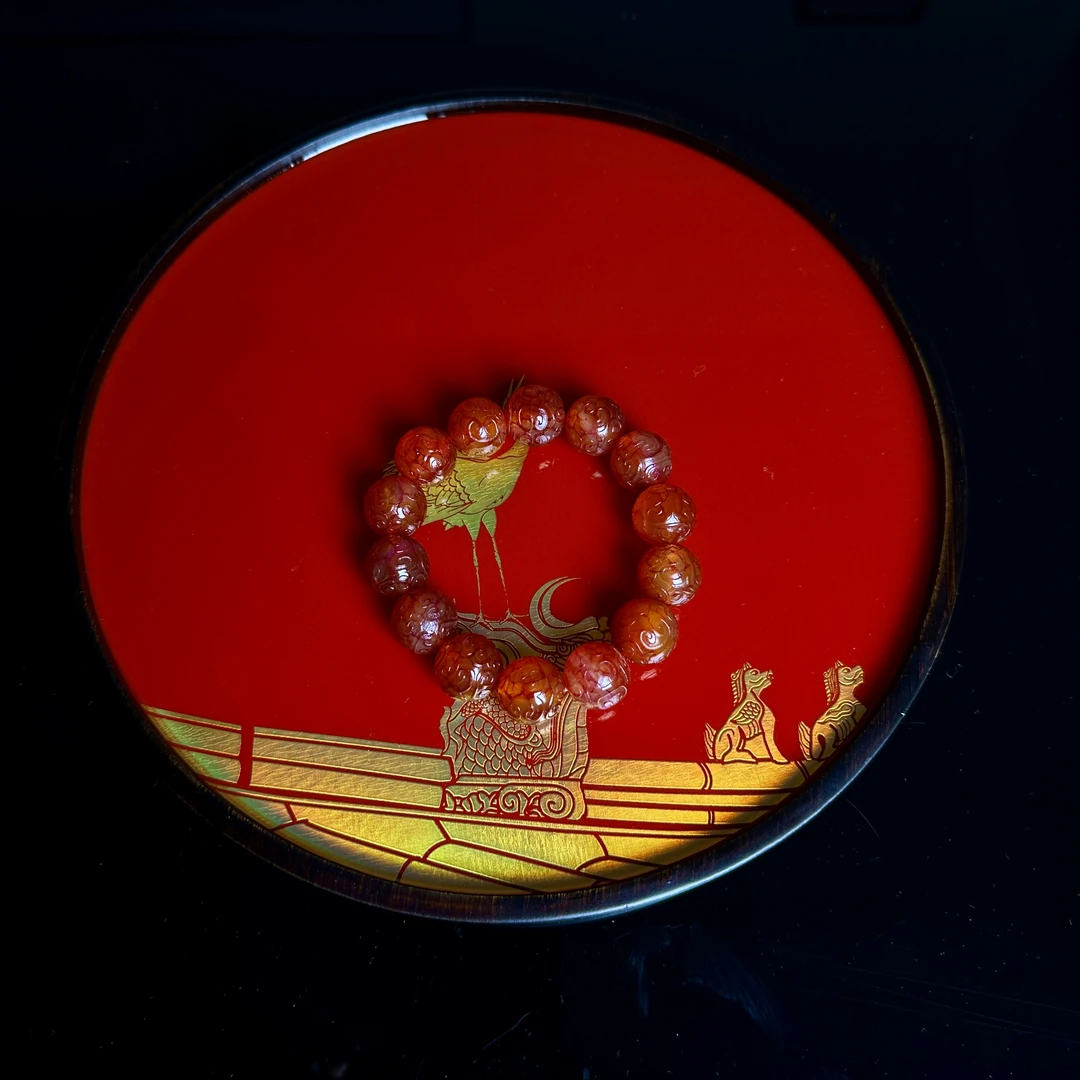 【谦华甄选】血脉肉灵珠精工雕刻16mm多样性发一件
