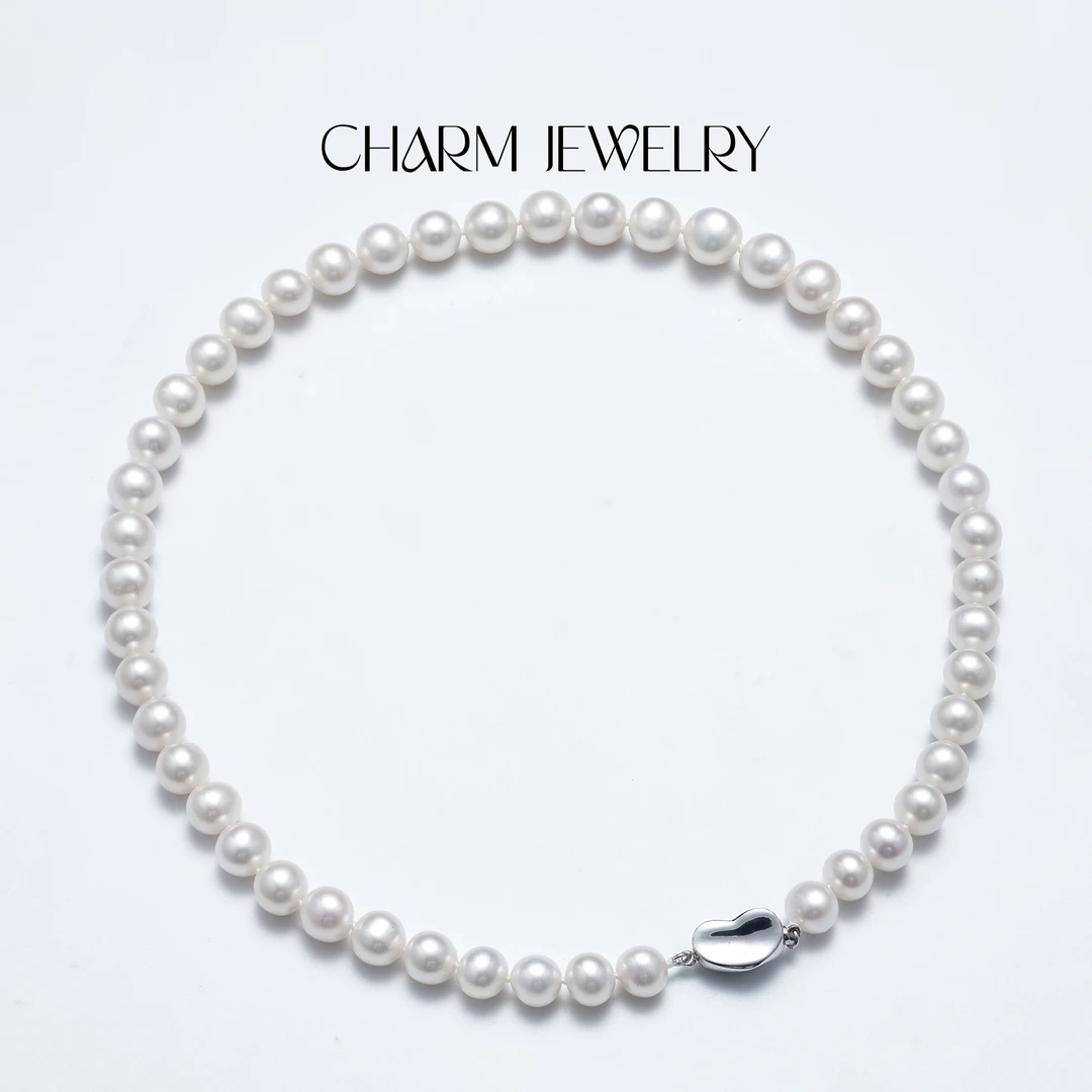 【618大促 凤凰】S925银淡水无核珍珠项链9-10mm强光/近圆极微瑕