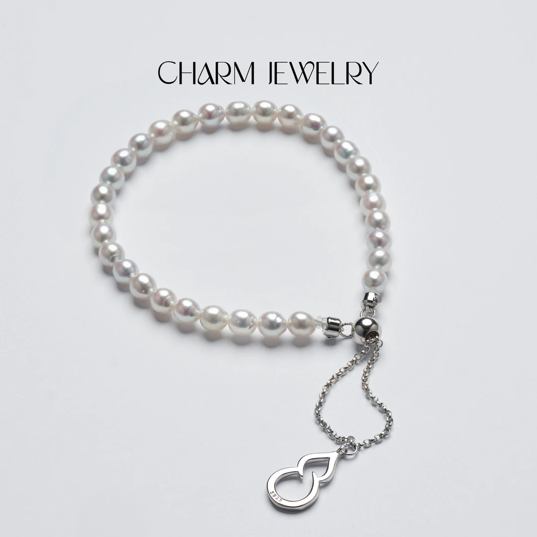 【福禄手链】S925银淡水白色珍珠baby珠手链4-5mm极强光/近圆极微瑕