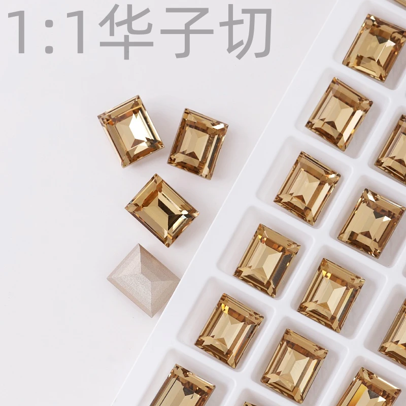 香槟色6*8仿华冰糖尖底美甲钻饰品超闪流行奢华高品精致指甲配饰
