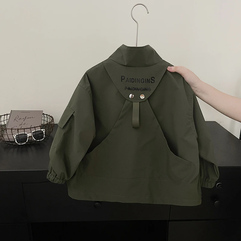 【派町现货】春秋装儿童时尚潮流酷帅休闲宽松日常外套AD0002