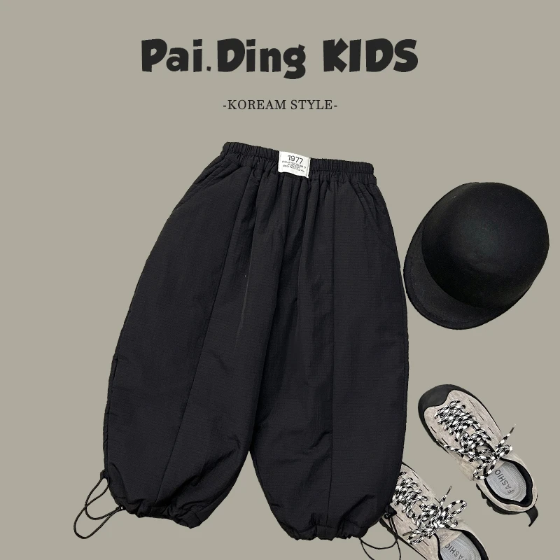 【派町现货】冬装童韩版时尚简约气质纯色日常宽松两色休闲裤SJ4421