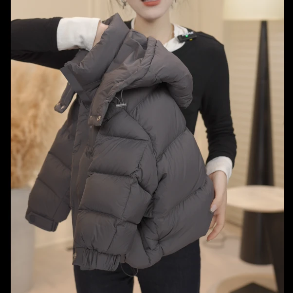 【派町现货】冬装儿童韩版简约休闲宽松洋气连帽保暖羽绒服SJ4881