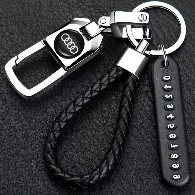 汽车钥匙扣不锈钢合金产品可旋转定制高档商务号码单独展示钥匙扣