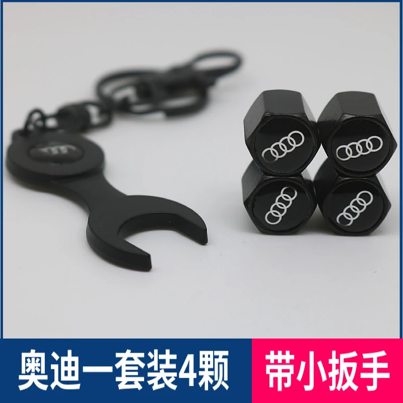 汽车气门嘴黑色款带扳手合金耐用设计整车内装定制