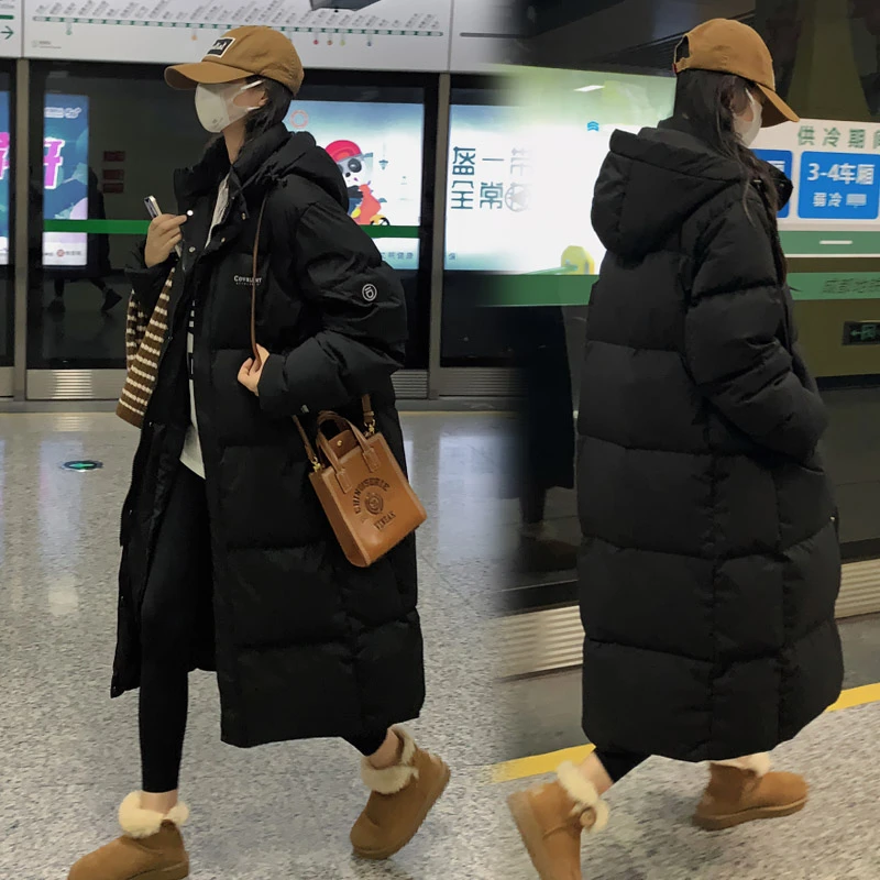 加厚大码棉衣棉服女长款韩版宽松棉袄外套潮流连帽学生秋冬保暖