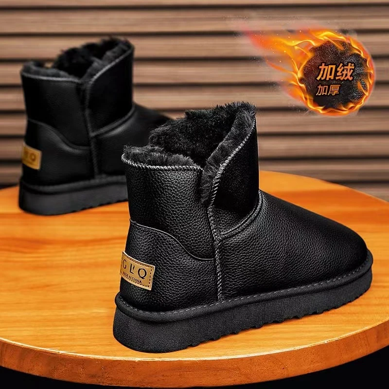 潮流雪地靴男士休闲新款东北加绒加厚棉鞋户外防水防滑百搭棉靴子