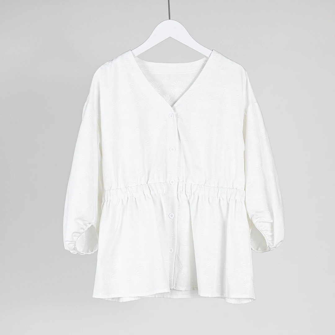 （几里与麻）时尚休闲百搭纯色衬衫 衣长63 胸围98 055026