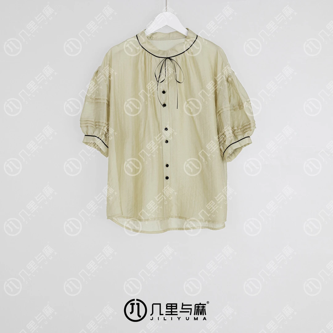 （几里与麻）书眠-复古文艺百搭清凉衬衫 衣长62 胸围122 1062992