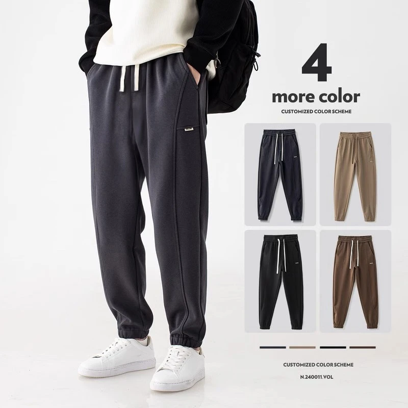 休闲男款男生春夏新款显瘦抽绳束脚卫裤美式重磅挺括运动百搭神裤