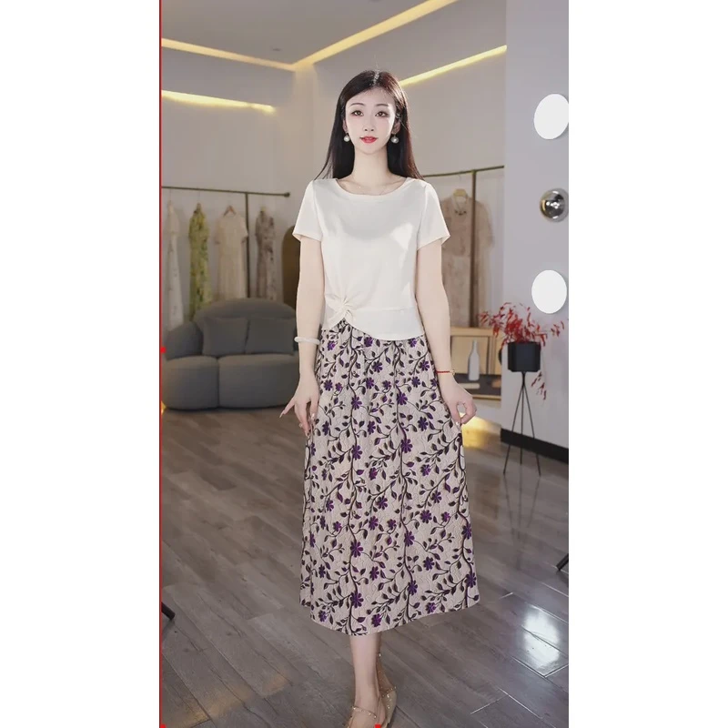 【上衣+半身裙】夏装搭配一整套显瘦连衣裙女洋气减龄套装连衣裙子