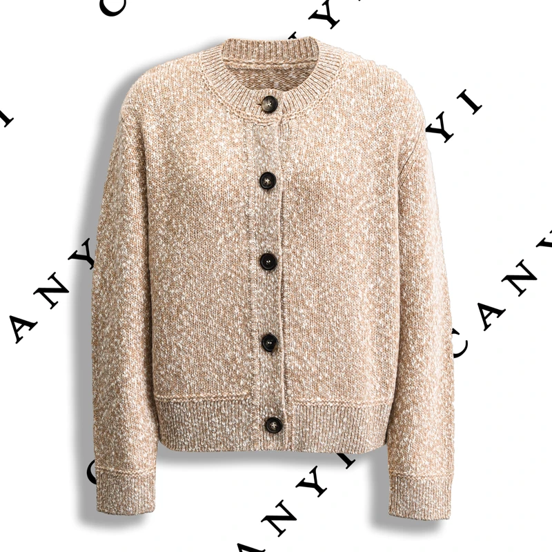 【璨衣】英国进口纱线Todd&Duncan100%羊羔毛牛角扣开衫外套F9225-1