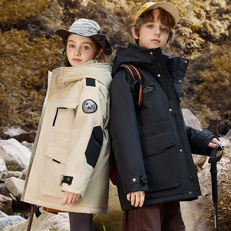 儿童羽绒服2024新款男女童中长款韩版中大童加厚童装外套