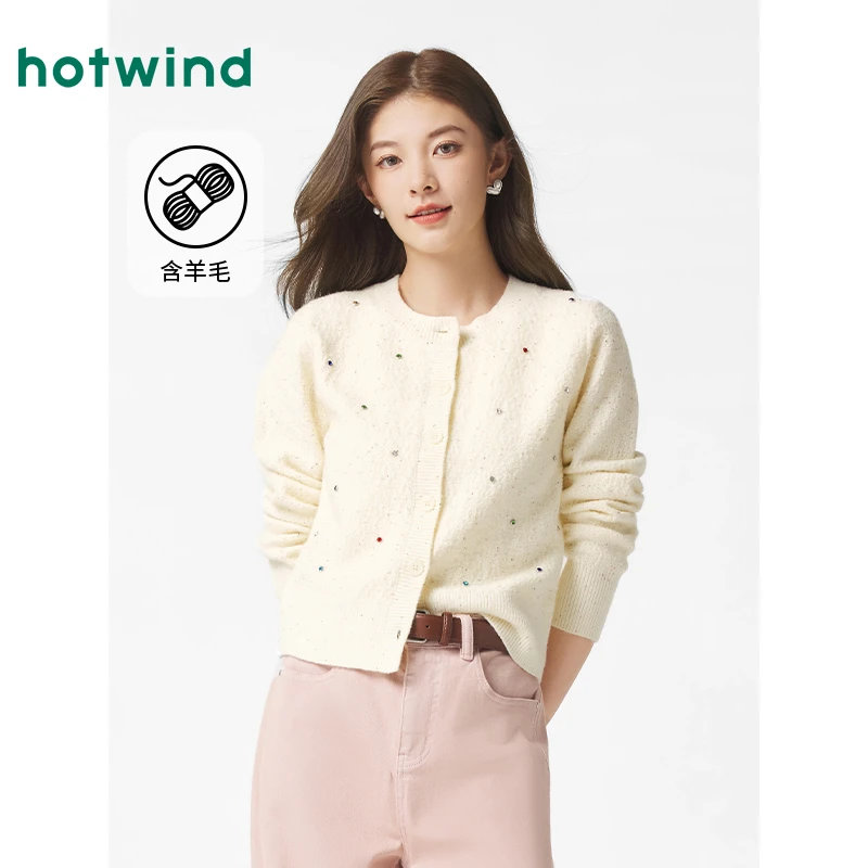 【热风门店同款】热风2025年春季新款女士闪亮针织开衫F08W25113