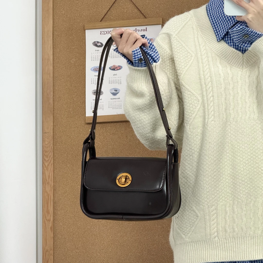 一张同学【长约20cm高14cm宽7cm】时尚百搭手提单肩斜挎包C3067咖