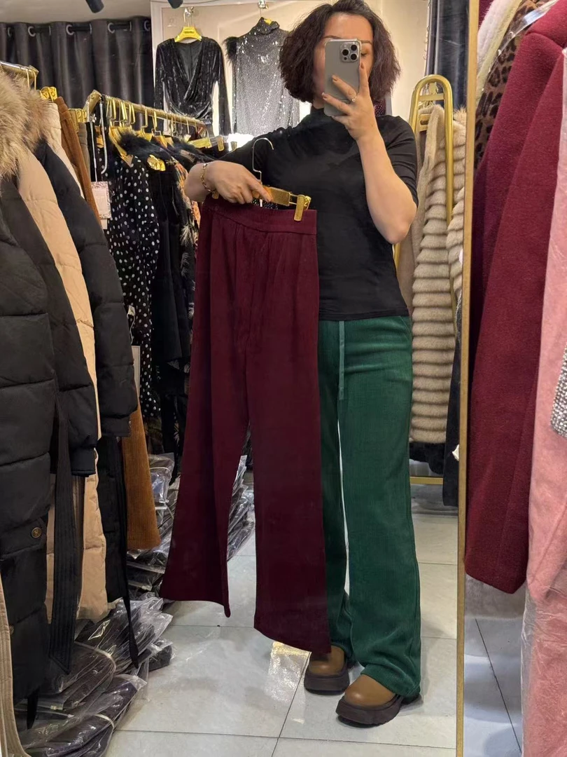 【玉热姆服饰】条绒裤子红色拍此链接