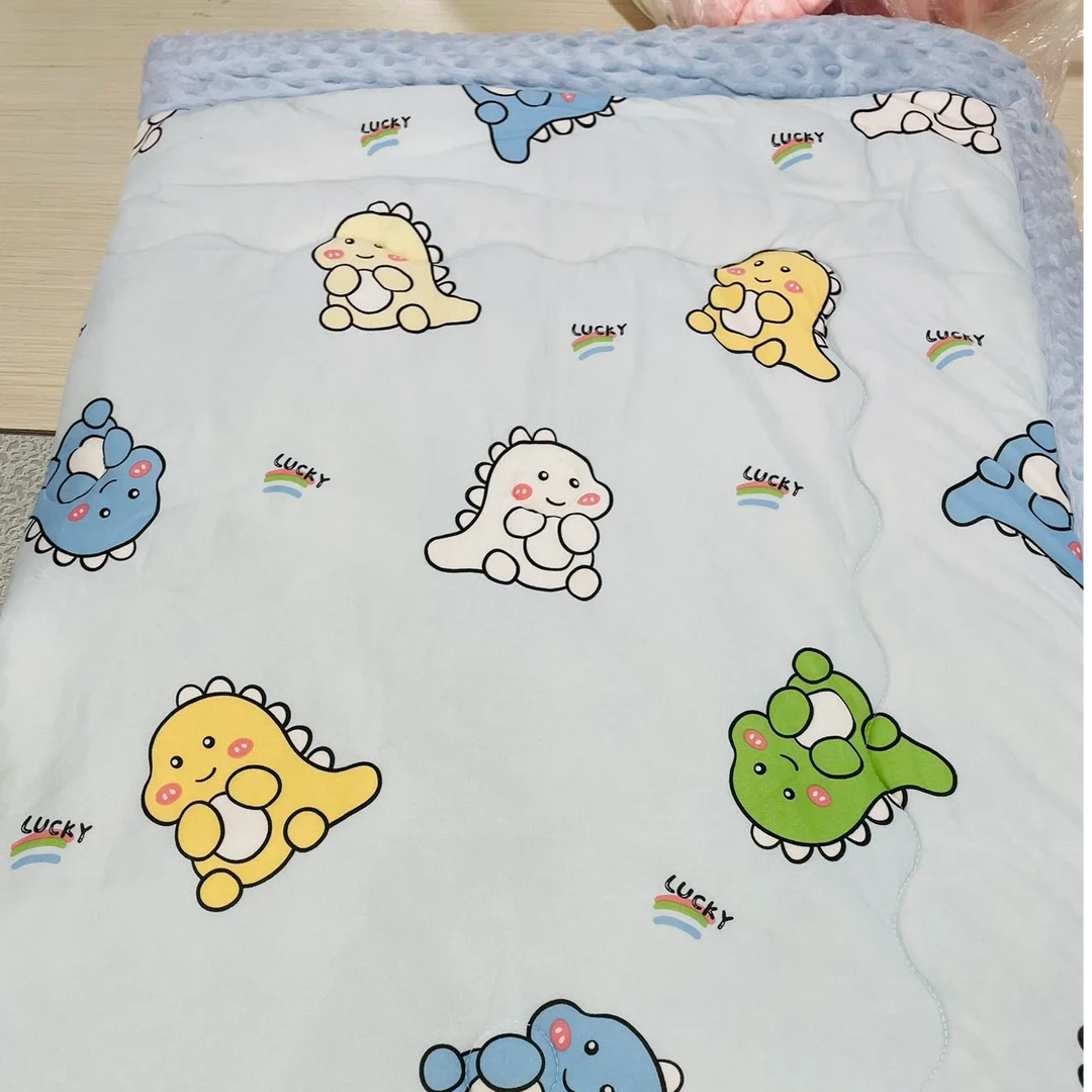 【Q版小恐龙】3斤左右 针织棉单人豆豆被