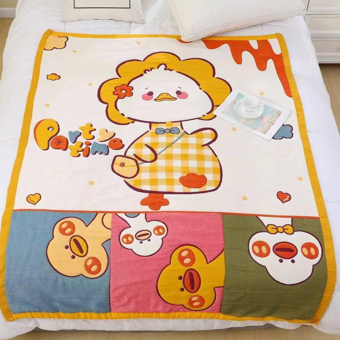 【小黄鸭】120*150单人透气亲肤可爱成人柔软面包被