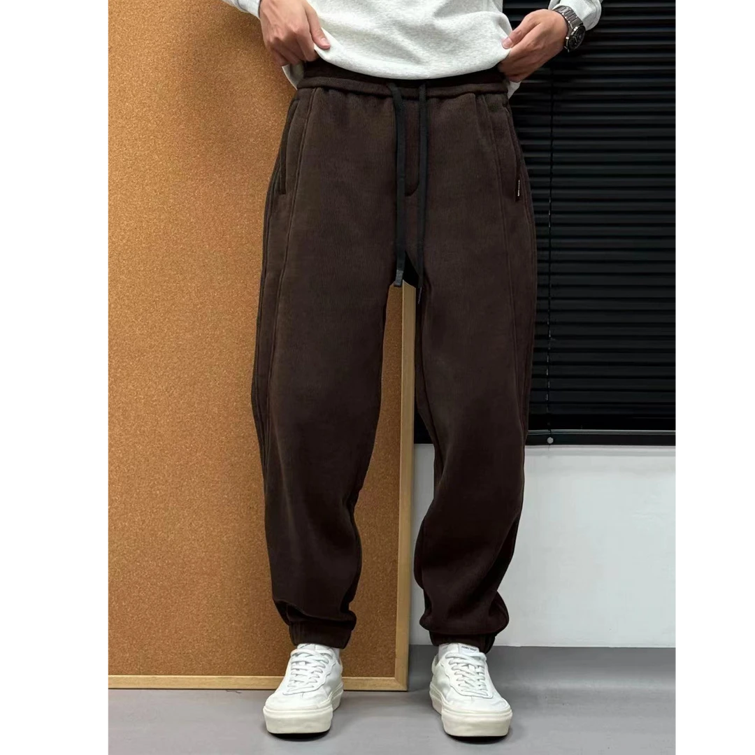 XMT原创男装冬季男士灯芯绒加绒休闲裤保暖长裤外套运动宽松7020
