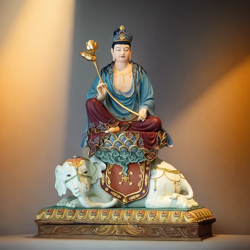 恒晟尚德堂| 文殊普贤菩萨脱胎彩绘手工雕刻定制传承文化精品