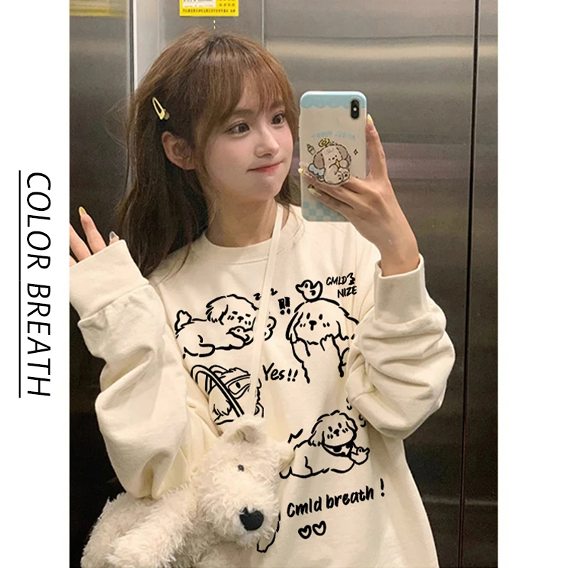 猫咪重磅卫衣女2024新款爆款秋冬加绒薄款ins宽松小众慵懒风上衣