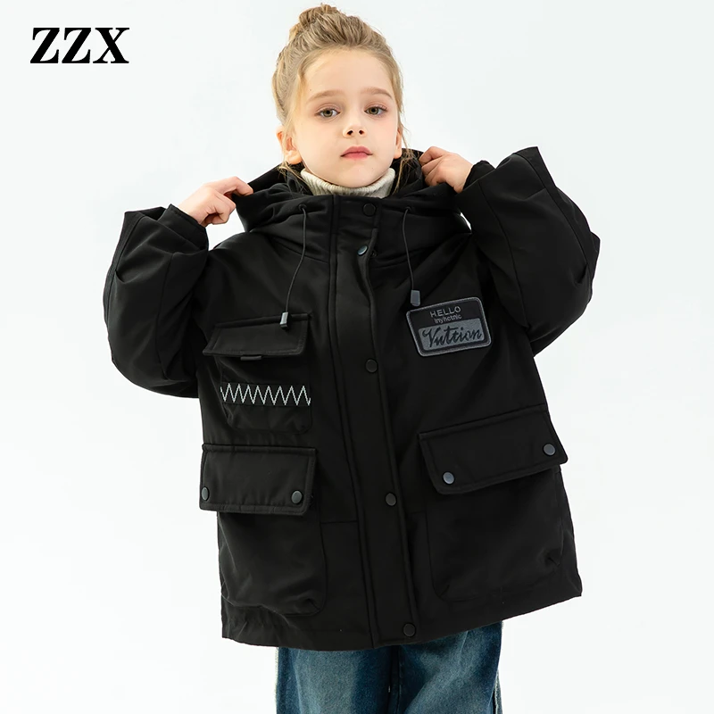 女童冲锋衣风衣中长款春季新款小女孩童装英伦风洋气儿童春装外套