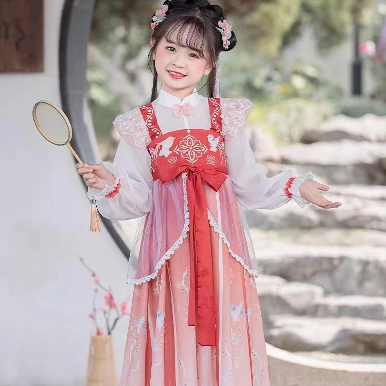 儿童古装汉服唐装表演服2024春秋季国学服超仙裙子演出服中国风