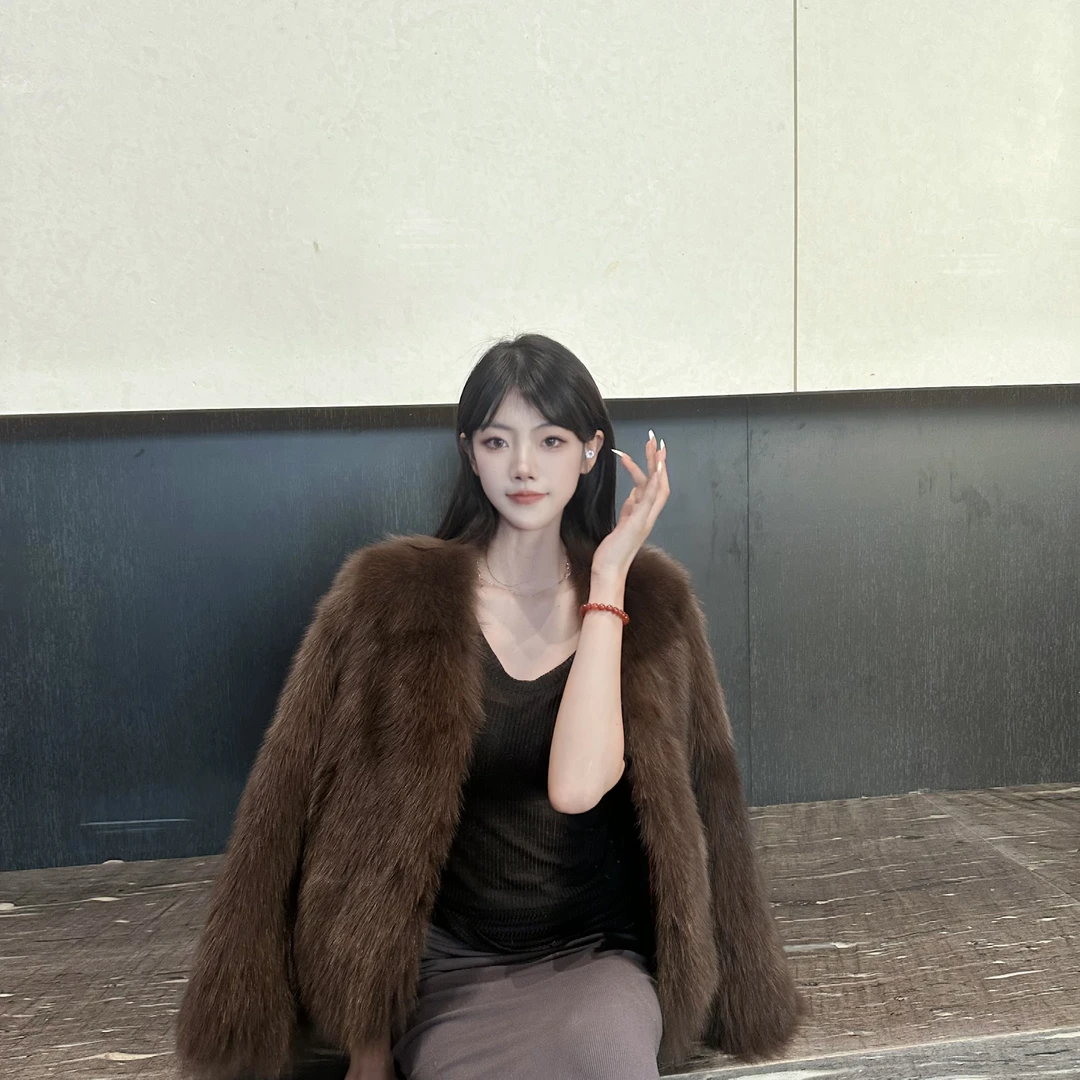 HANYEON【孤品清仓编号100-200】时尚百搭气质女百搭皮草短外套