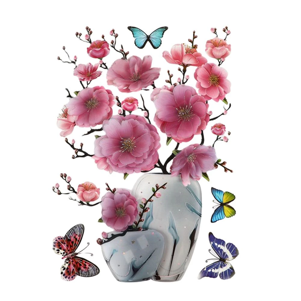 maruoxuan3d立体遮瑕疵墙贴仿真花瓶纸自粘墙面装饰贴画冰箱贴纸