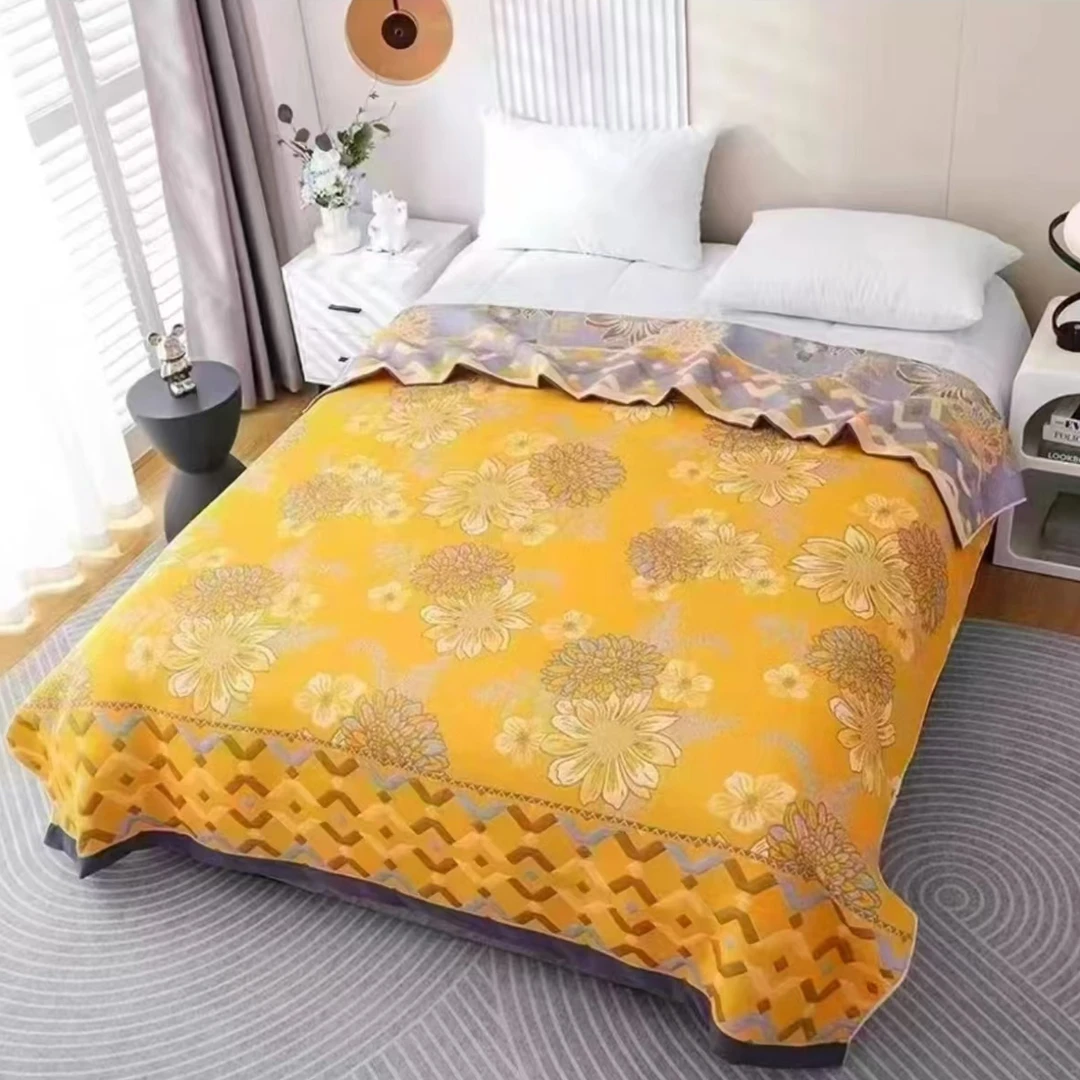 【春之恋】150*200纯棉多层纱布床盖柔软多功能加厚