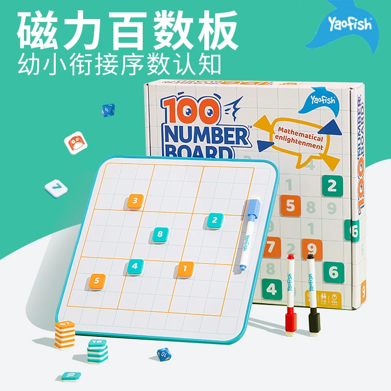 yaofish磁力多功能百数板数学磁性数字儿童启蒙蒙氏教具gameland