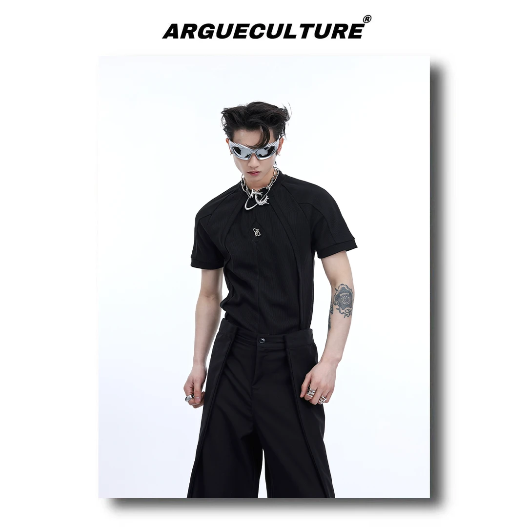 CulturE原创小众解构无性别修身T恤立体肌理感短袖打底衫先锋半袖