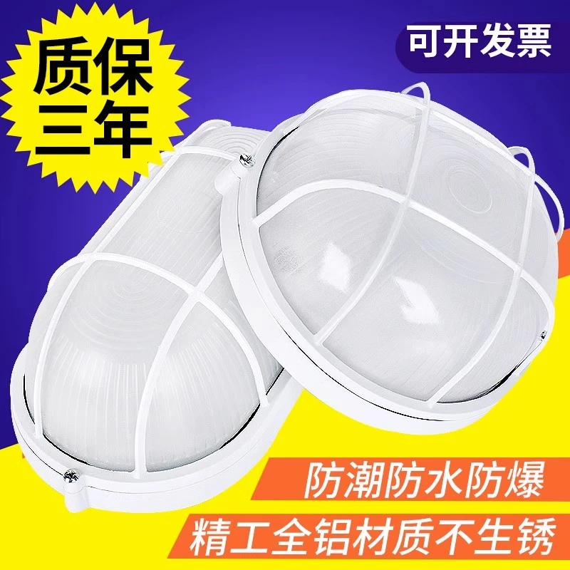 led防爆灯防水防虫室外灯车间仓库浴室椭圆照明灯吸顶灯led防潮灯