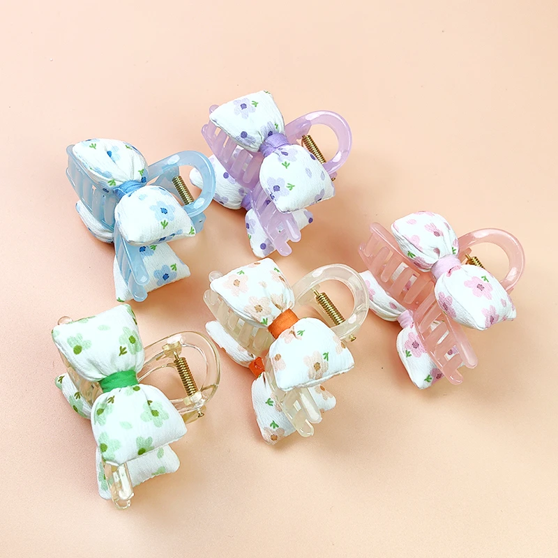 头饰手工发夹女孩蝴蝶结抓夹后脑勺鲨鱼夹学生小清新碎花发夹发卡