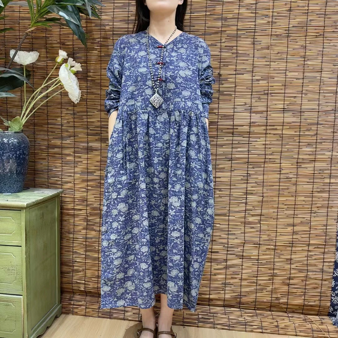 6257新款春季优雅气质减龄显瘦长袖连衣裙